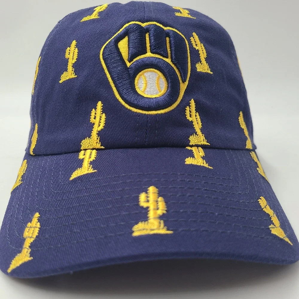 Milwaukee Brewers Hat Strapback New Era Blue Yellow MLB Spring Training Cactus